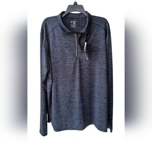Liberty Pro Men's Plus Blue Quarter-Zip Dry Fit Long Sleeve Pullover, XXL, NWT